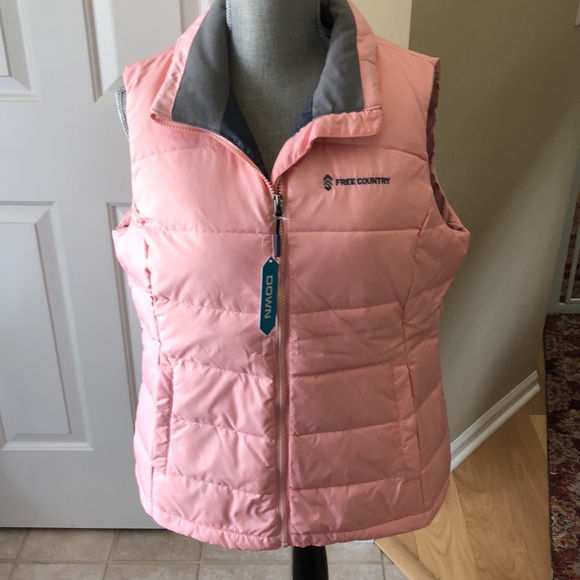 Free Country Jackets & Coats New Free Country Ladies Pink Down Vest